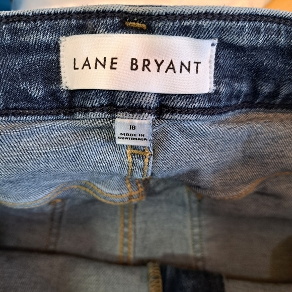 Lane Bryant Dark Wash Distressed Flex Magic Waistband Mid Rise Boyfriend Jeans - Picture 6 of 10